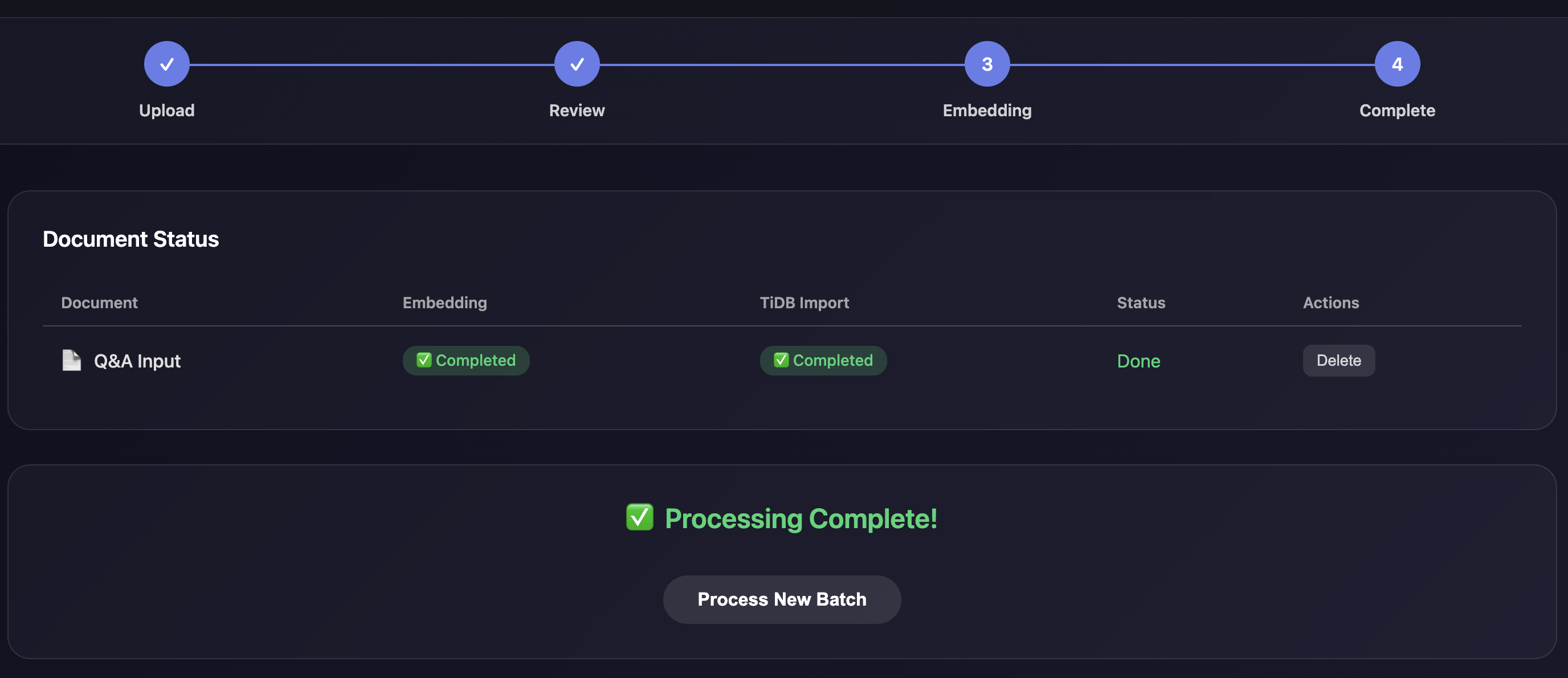 Job progress